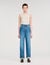 Wide-leg striped jeans