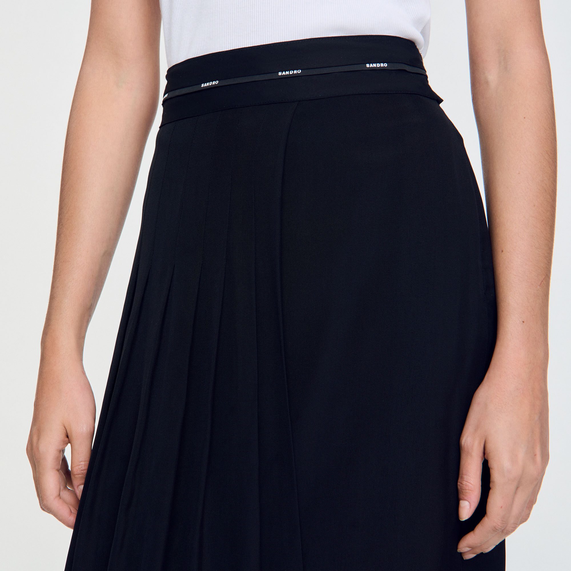 【未使用品】 Long asymmetrical skirt black / gray For Women | Sandro Paris スカート