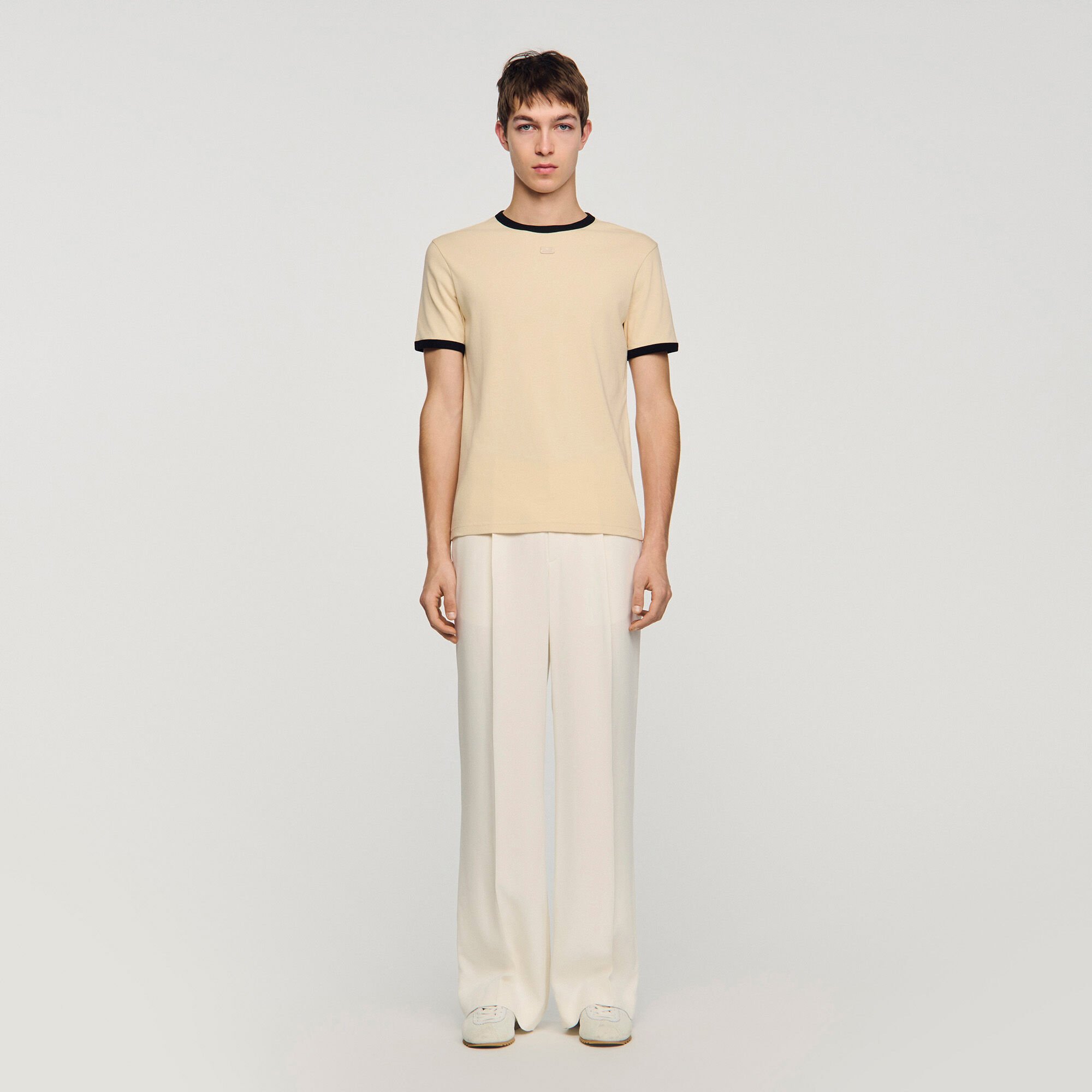 Two-tone patch T-shirt