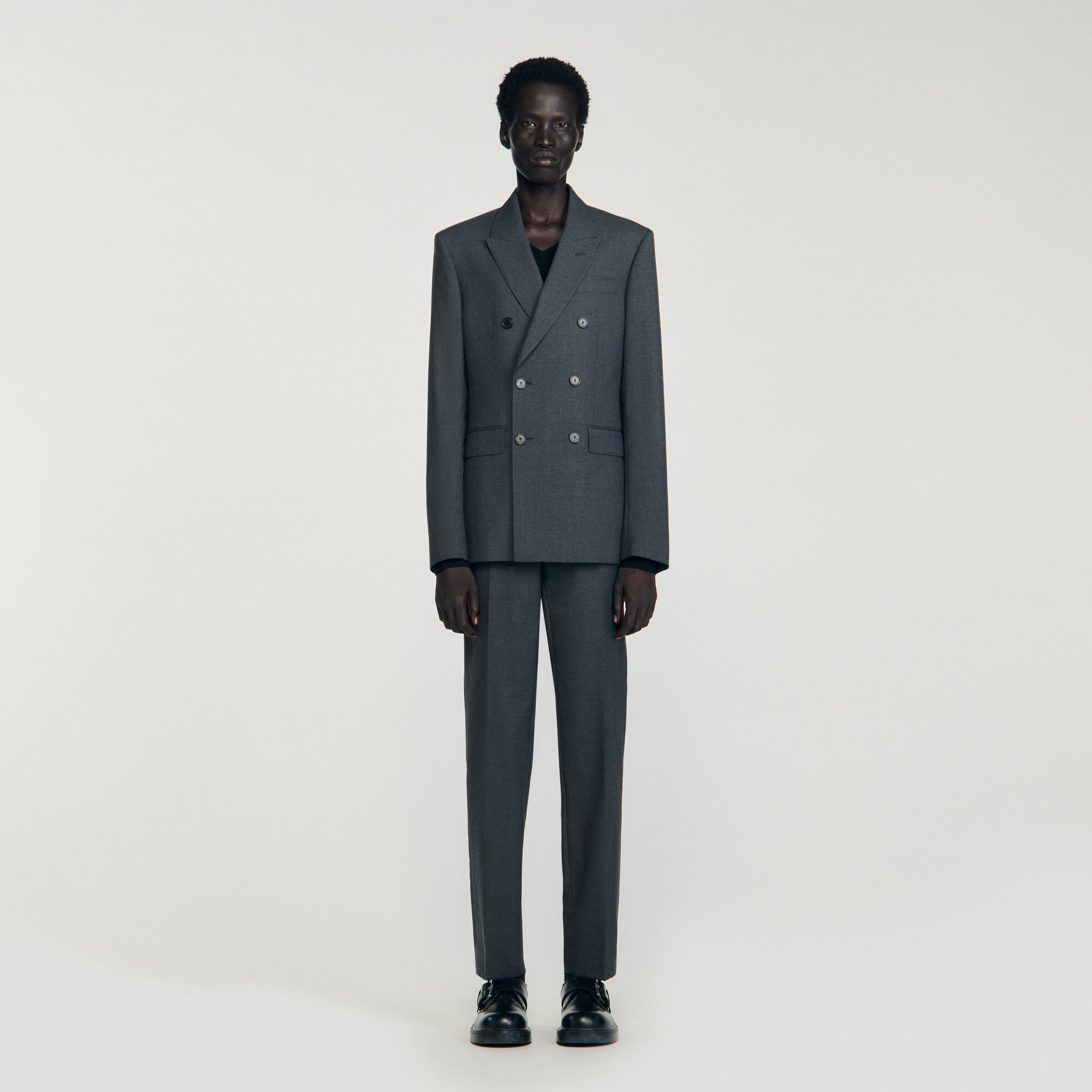 Double-breasted classic suit jacket