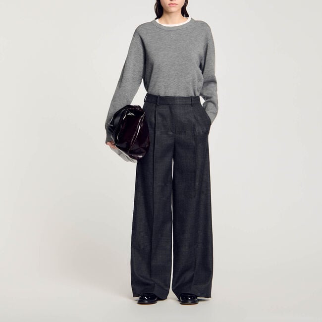 Checked suit trousers