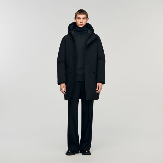 Hooded parka with zip