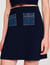 Mini knit and denim skirt