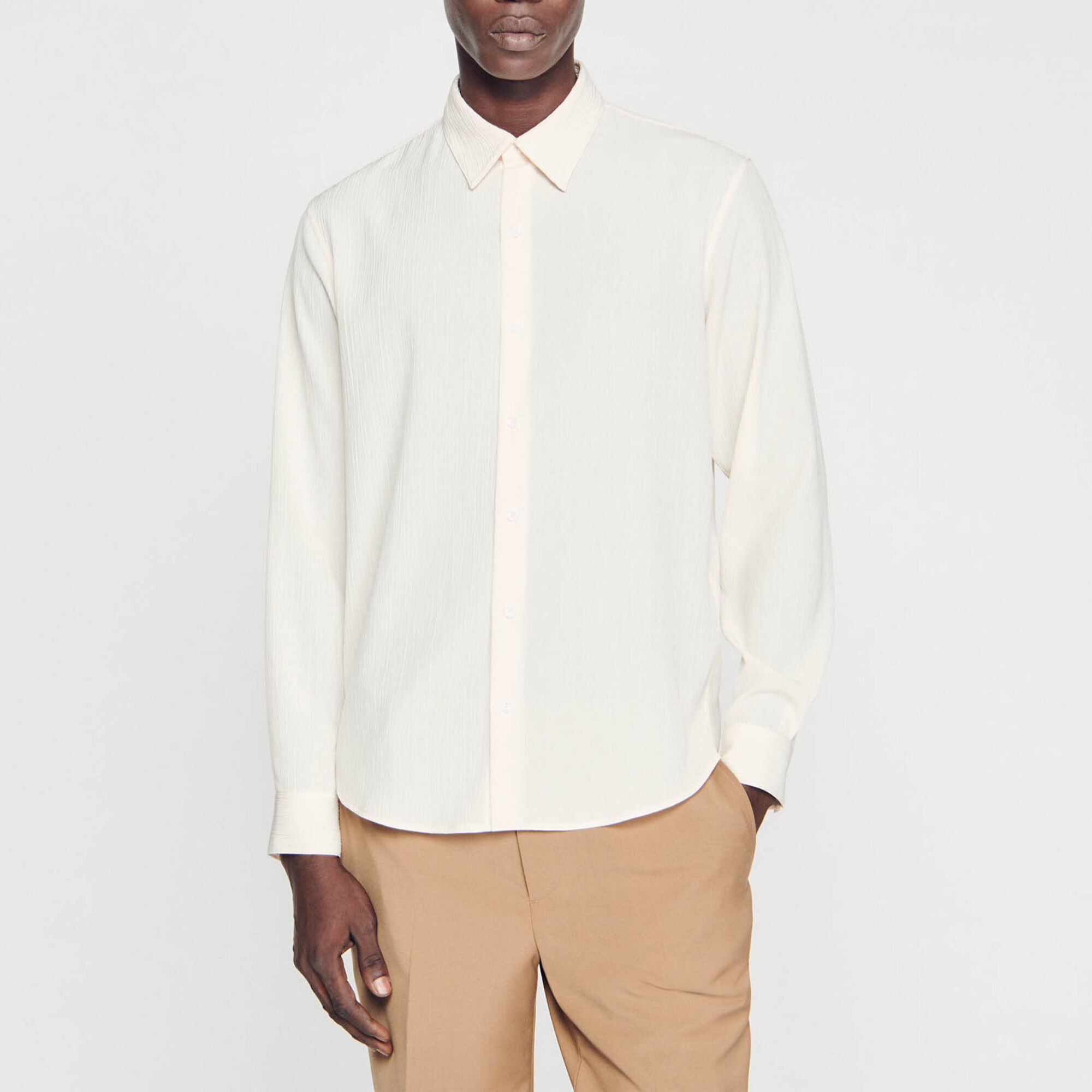 Pleated loose-fit shirt