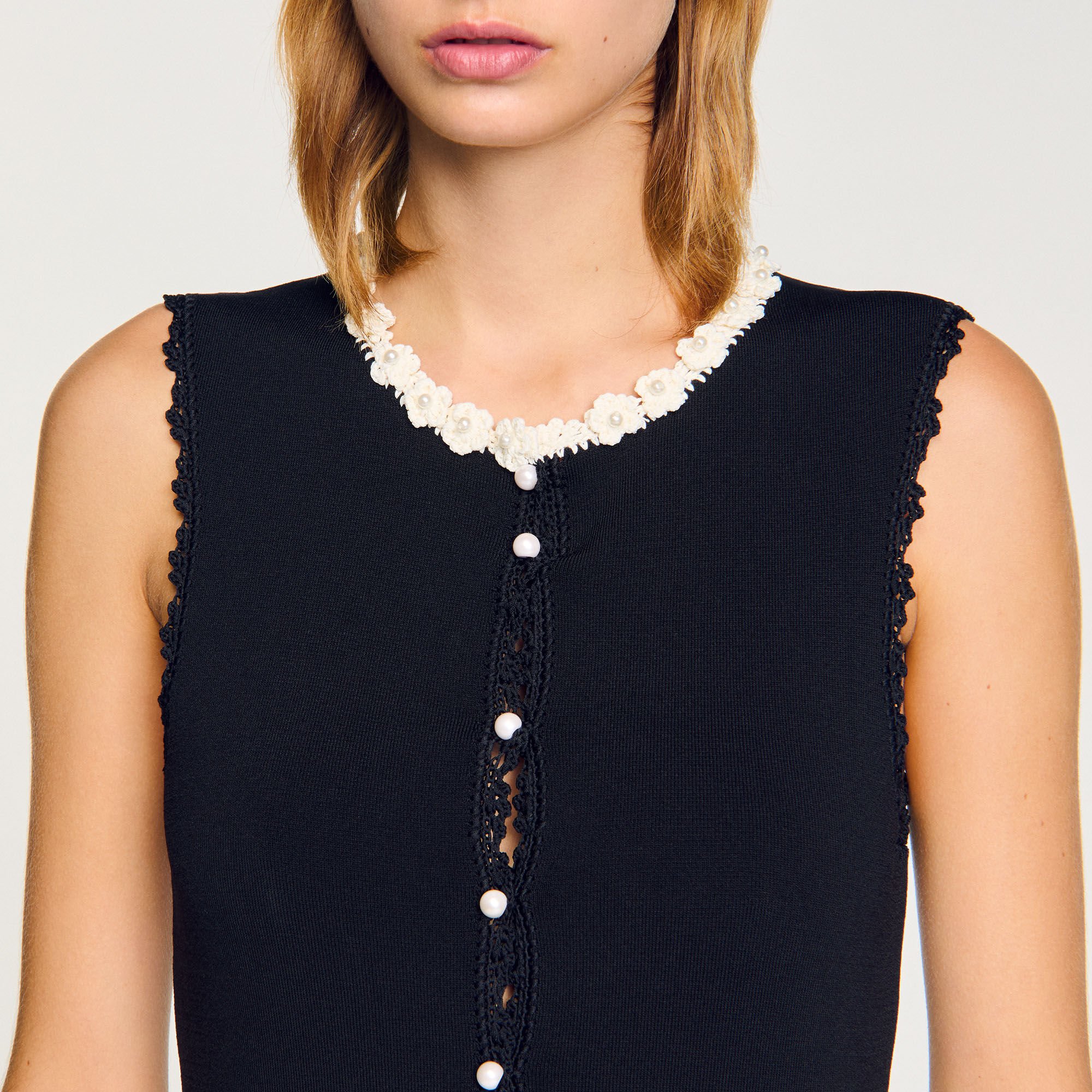 Maxi dress with crochet detailing