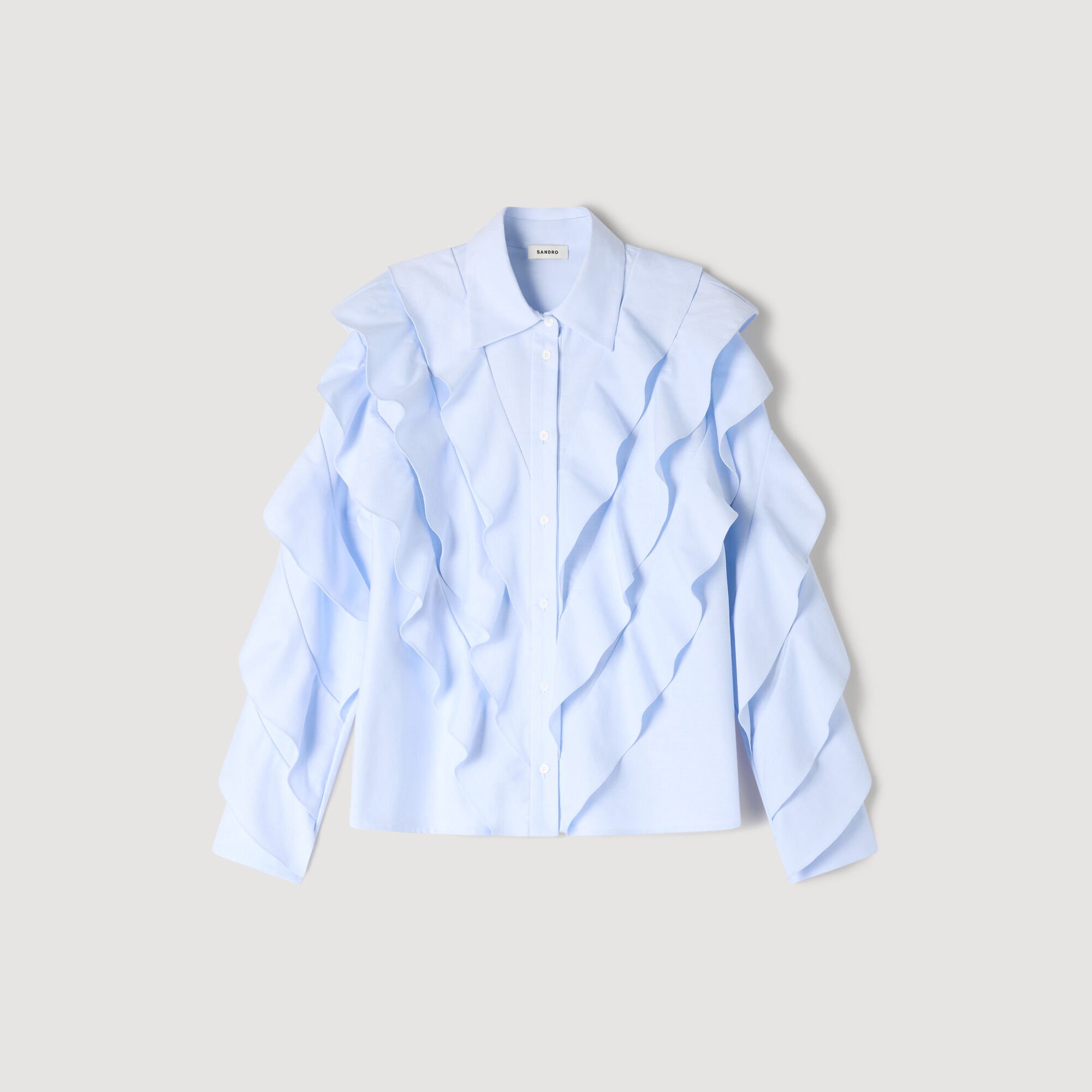 Ruffled cotton shirt