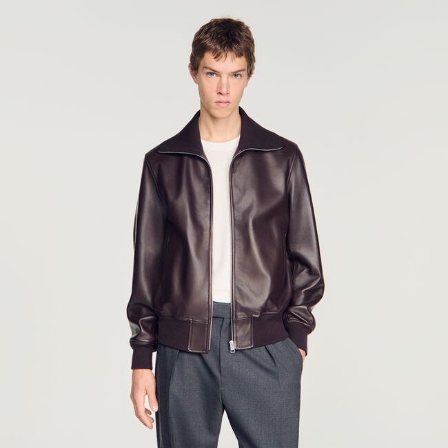 Zip-up leather jacket - Men | Sandro