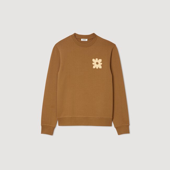Sweatshirt with flower patch