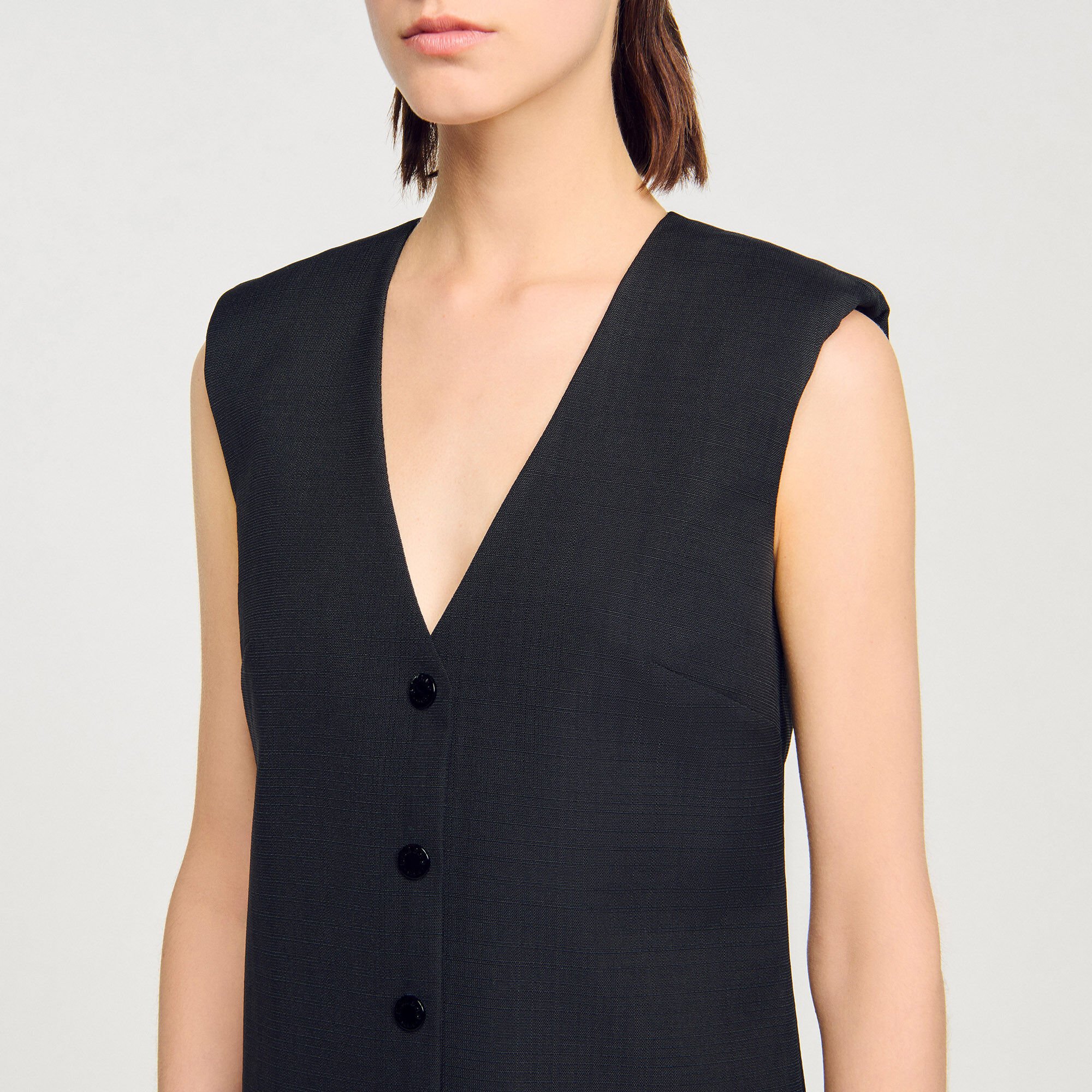 Mini tailored dress with ruffle