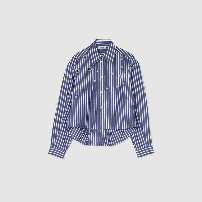 Beaded striped shirt