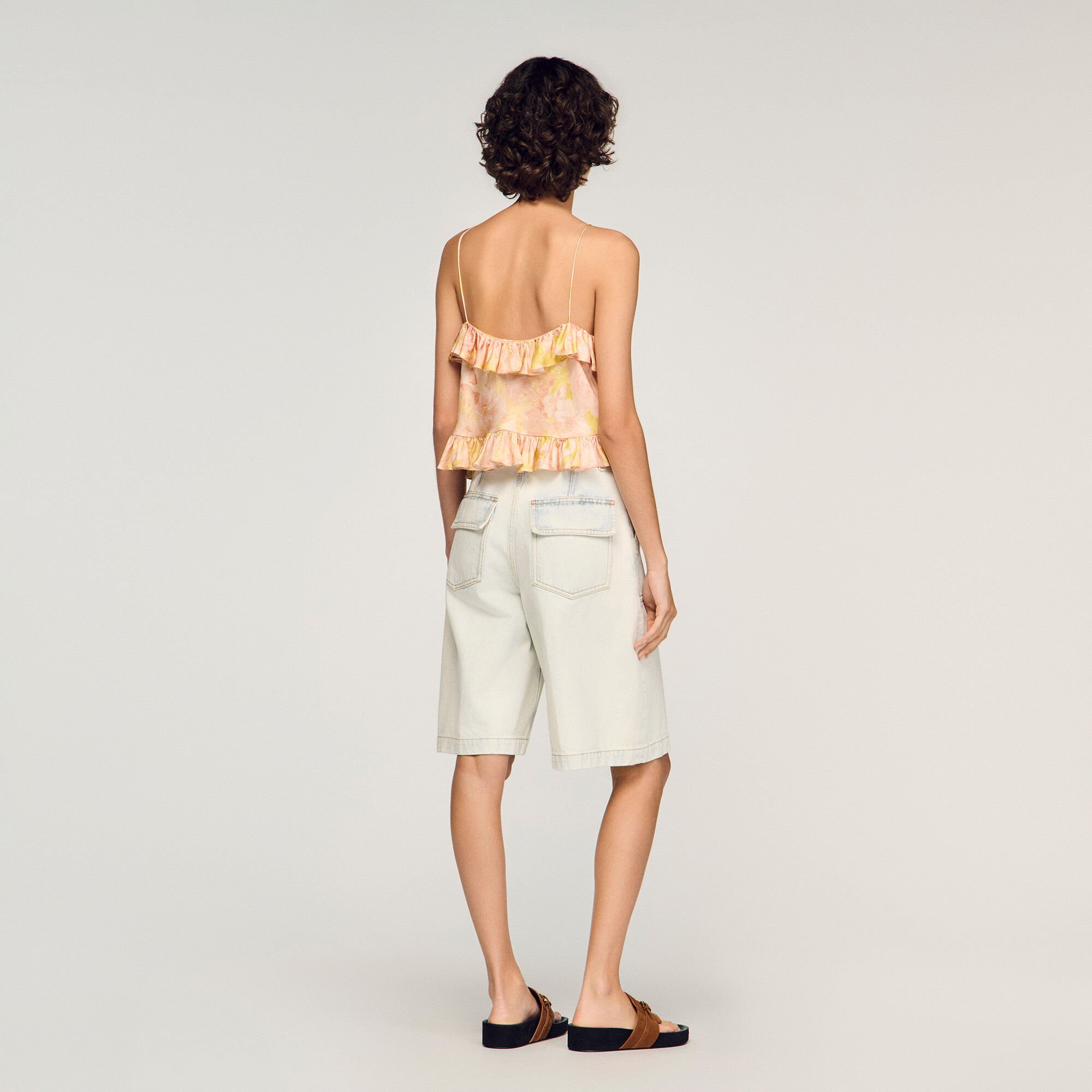 Flower print crop top