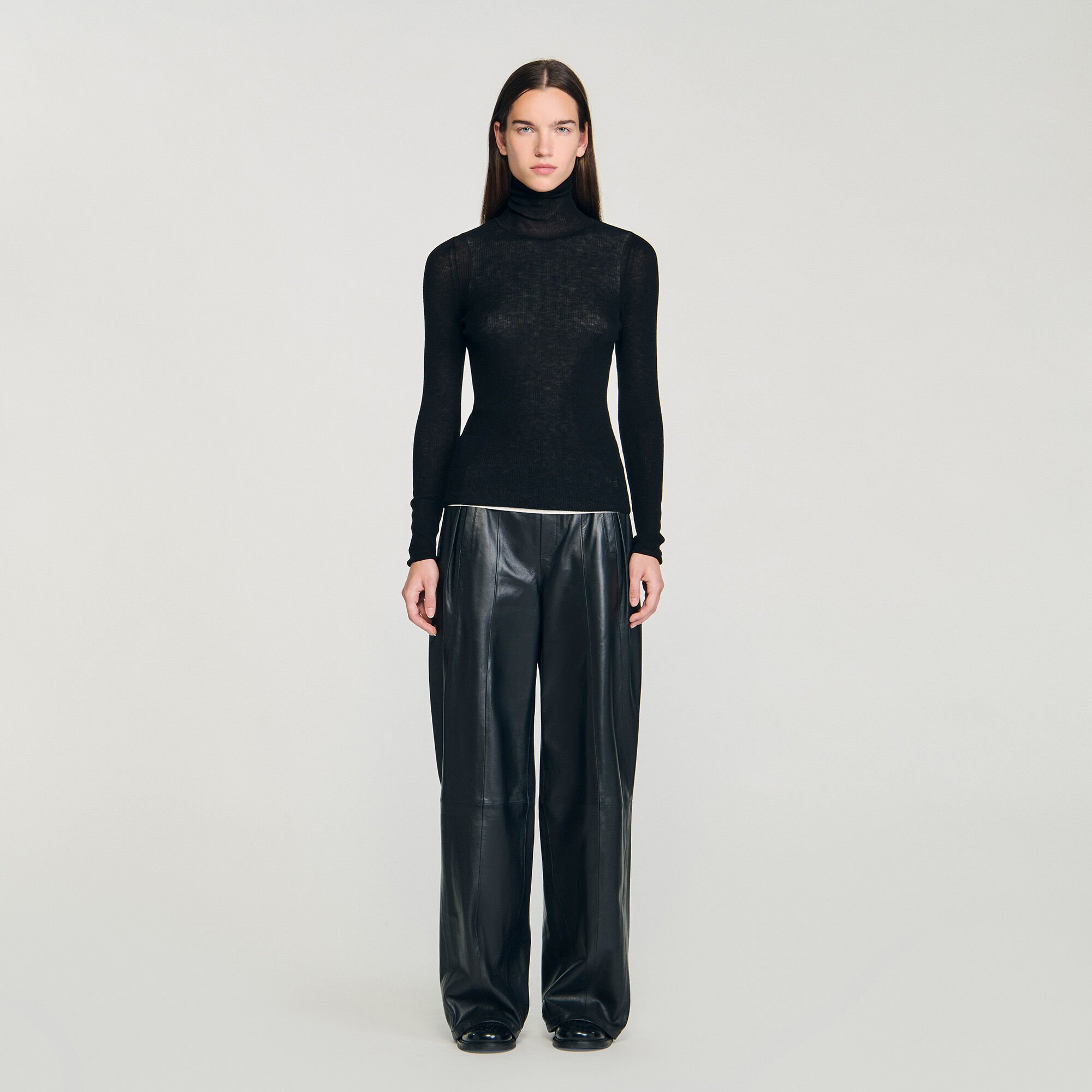 Layered turtleneck sweater
