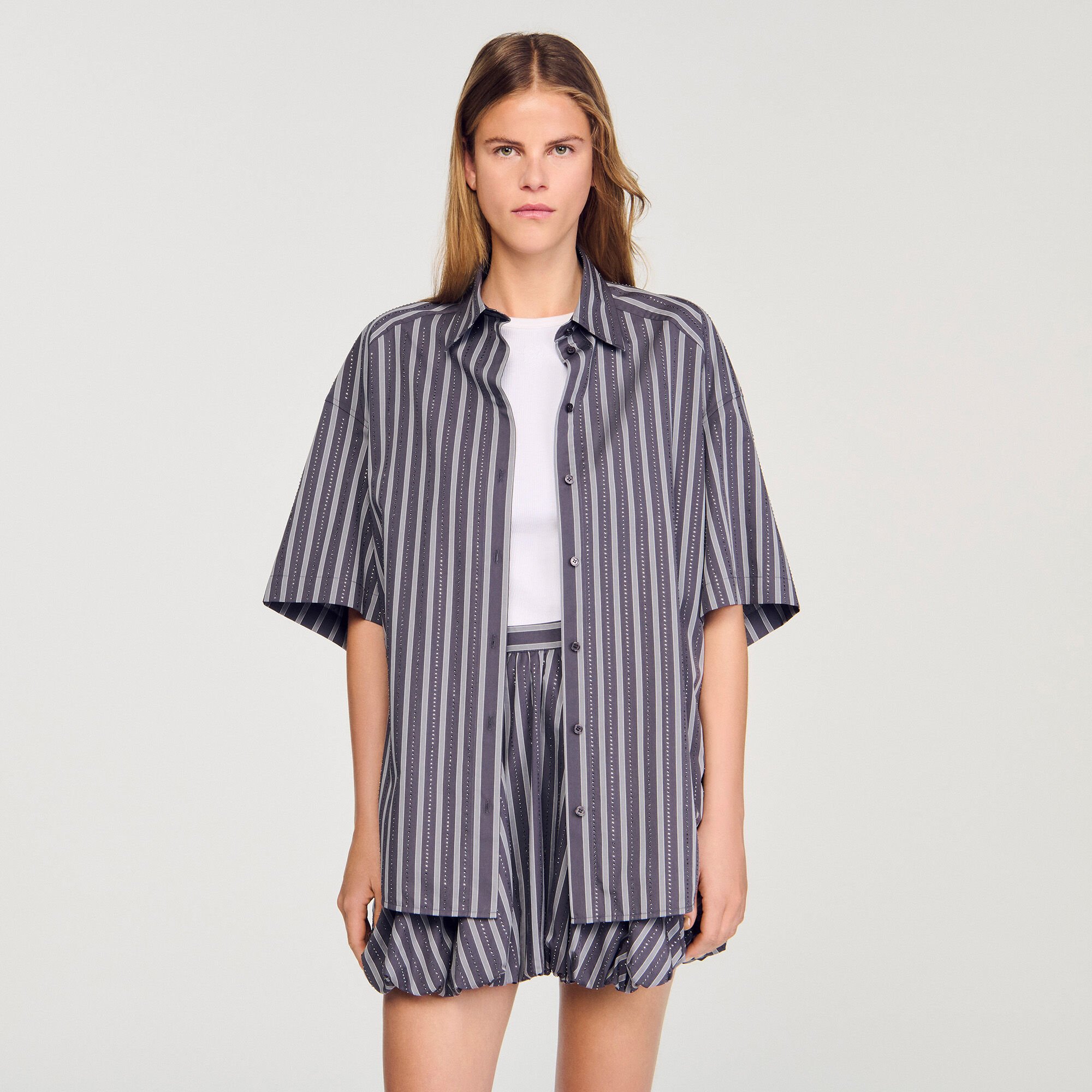 Oversized striped rhinestone