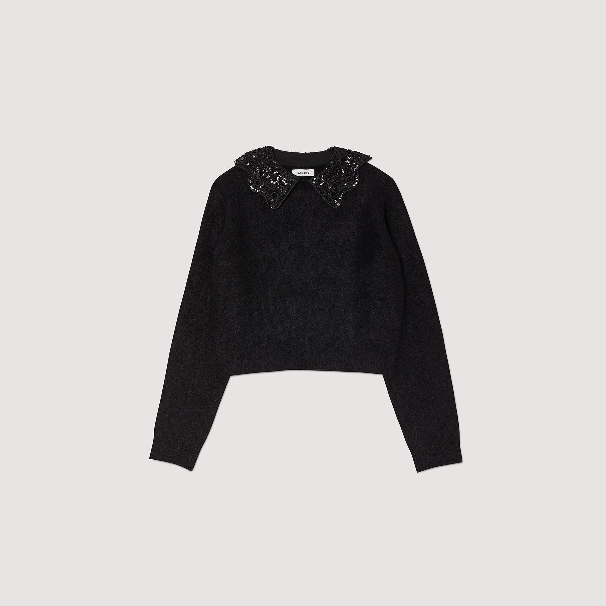 Cropped sweater with sequins 