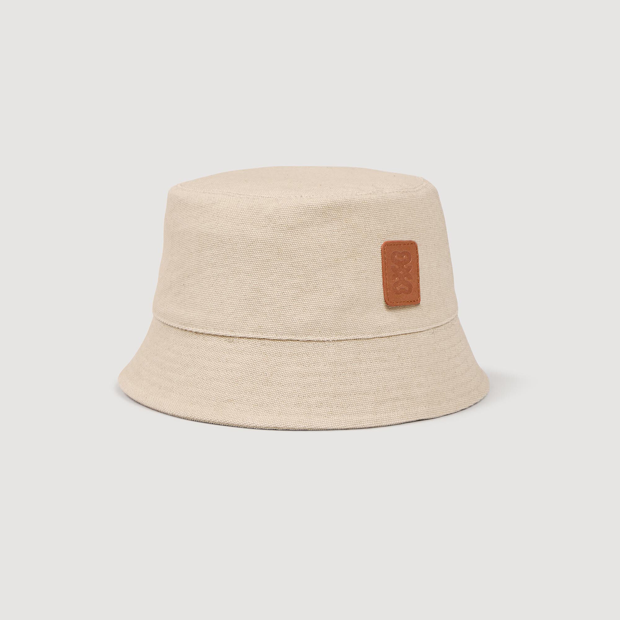 Canvas bucket hat white / beige For Women | Sandro Paris