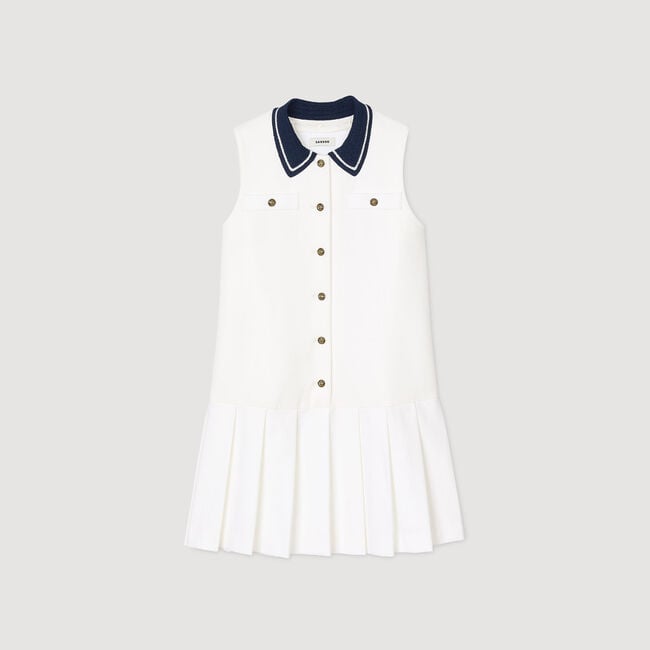 Mini dress with contrasting collar