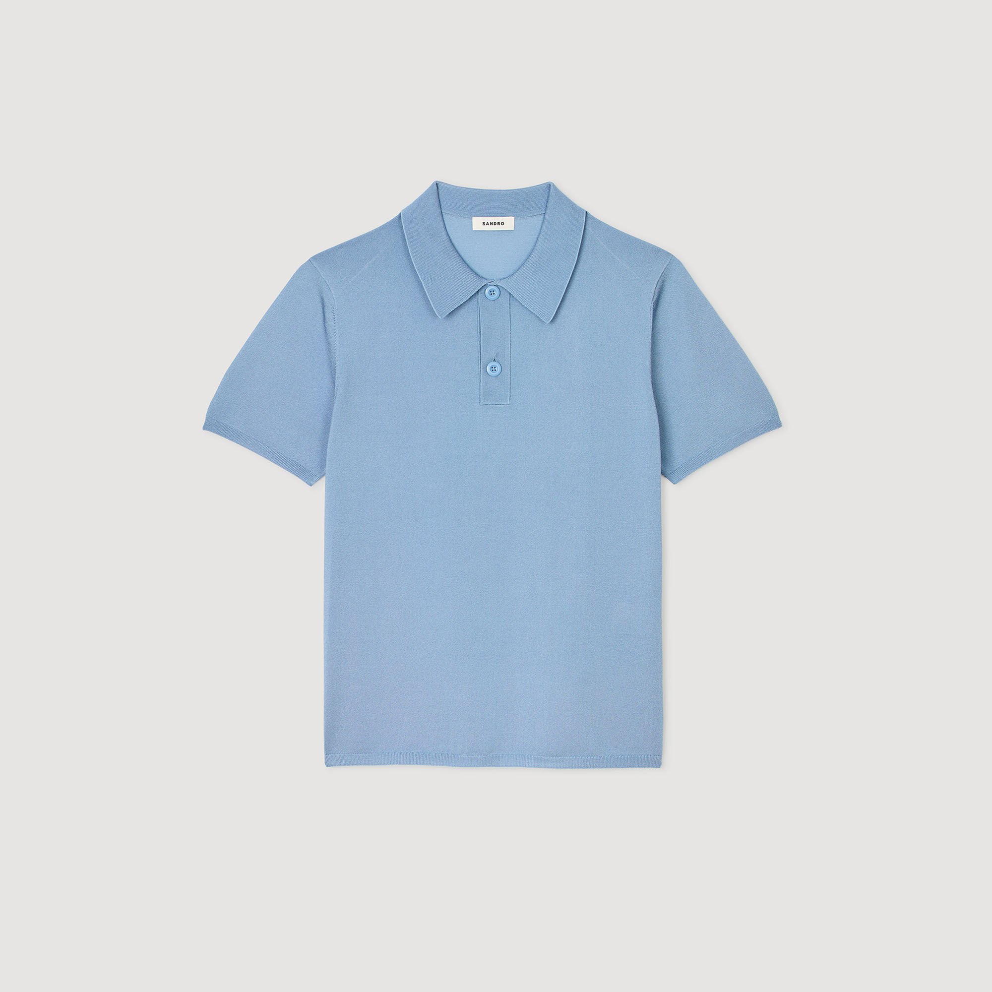 Short-sleeve knitted polo shirt