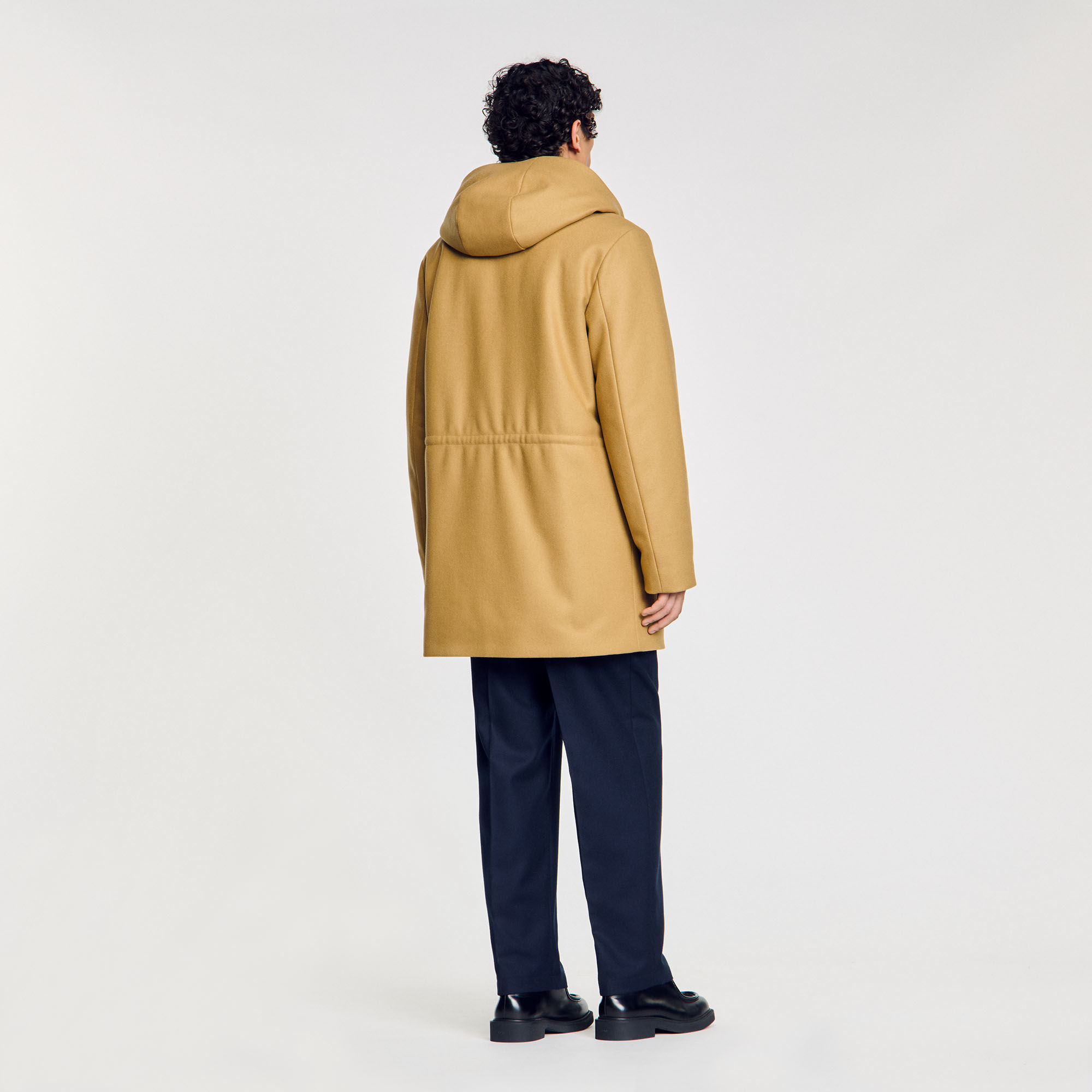 Hooded wool parka