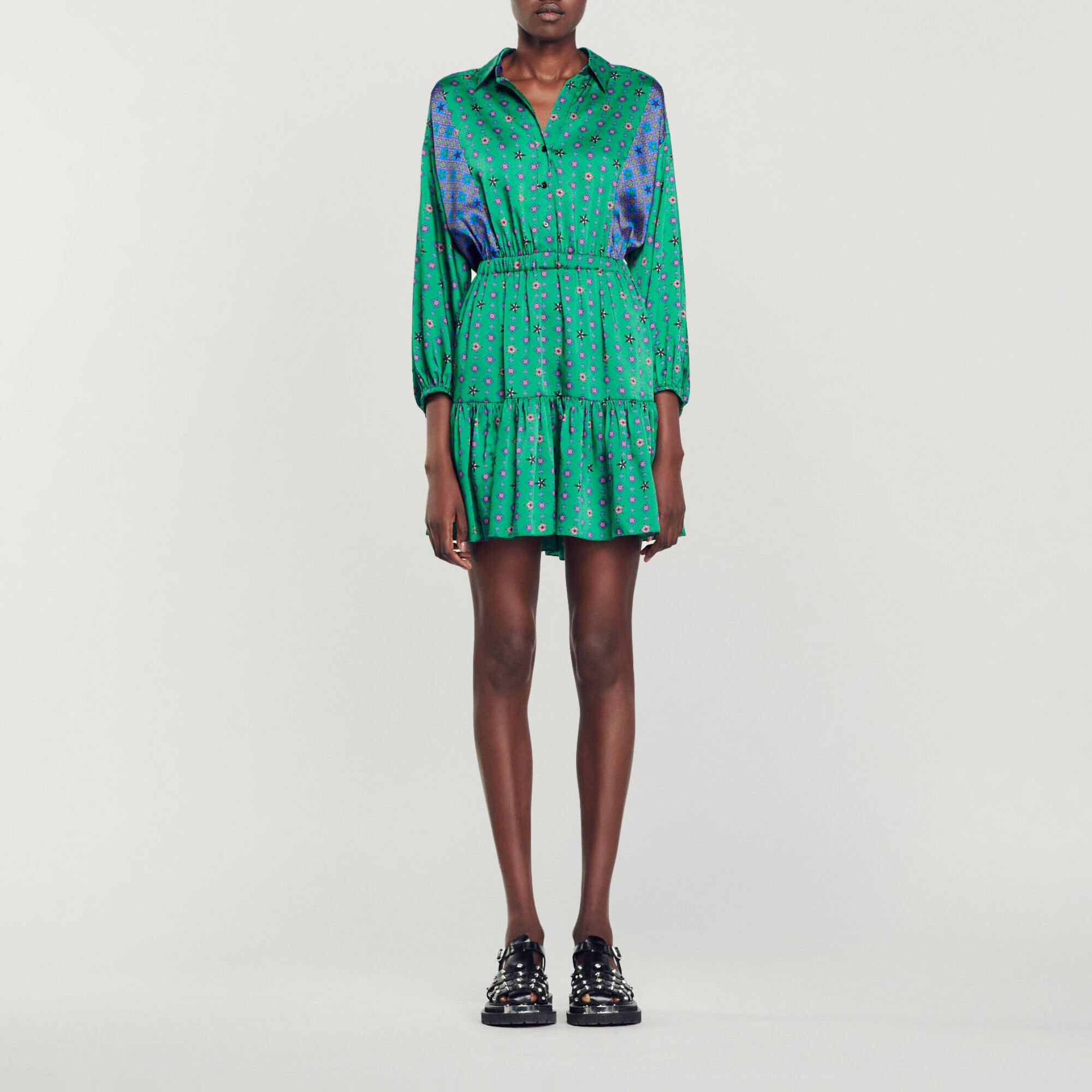 Printed shirt dress