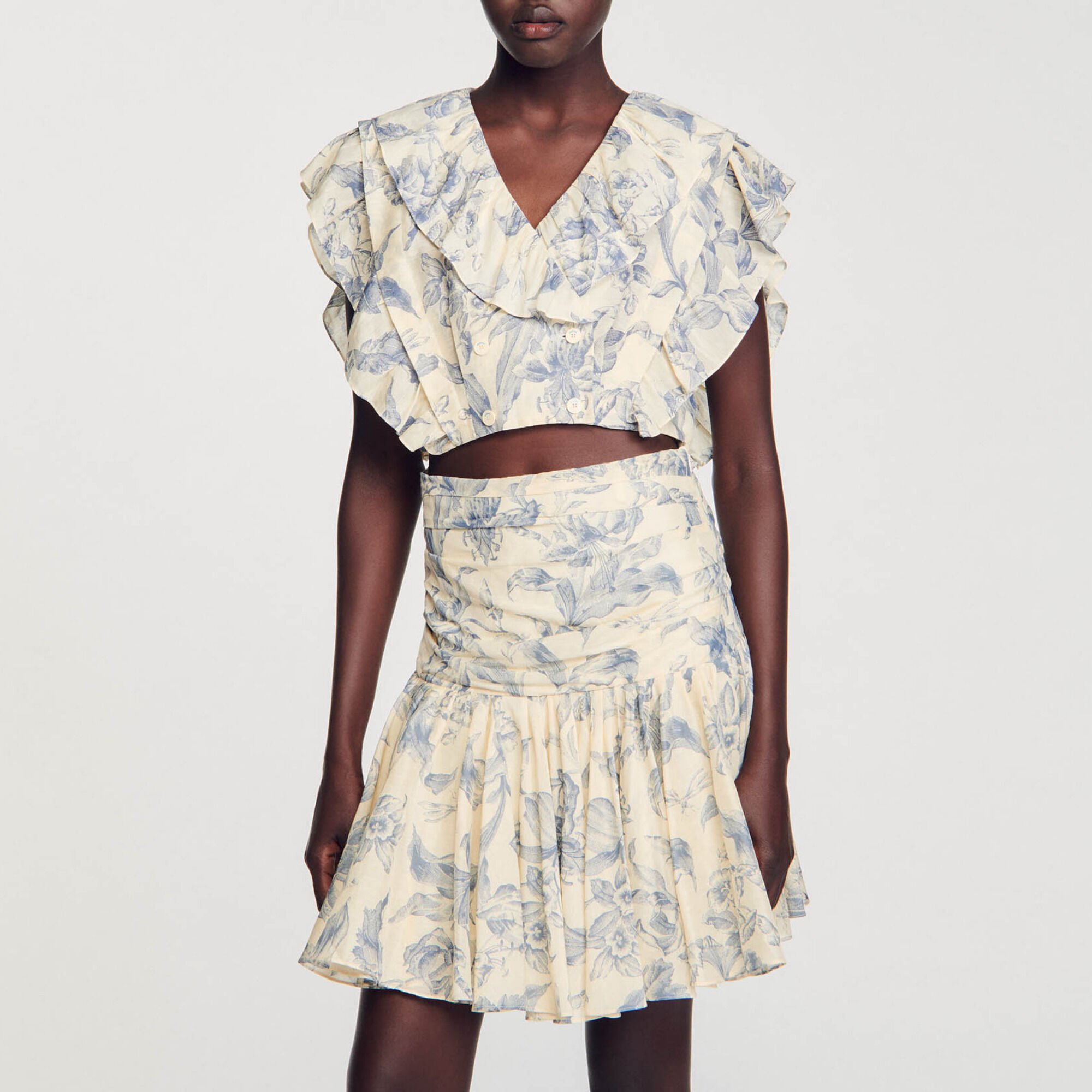 Floral ruffled top