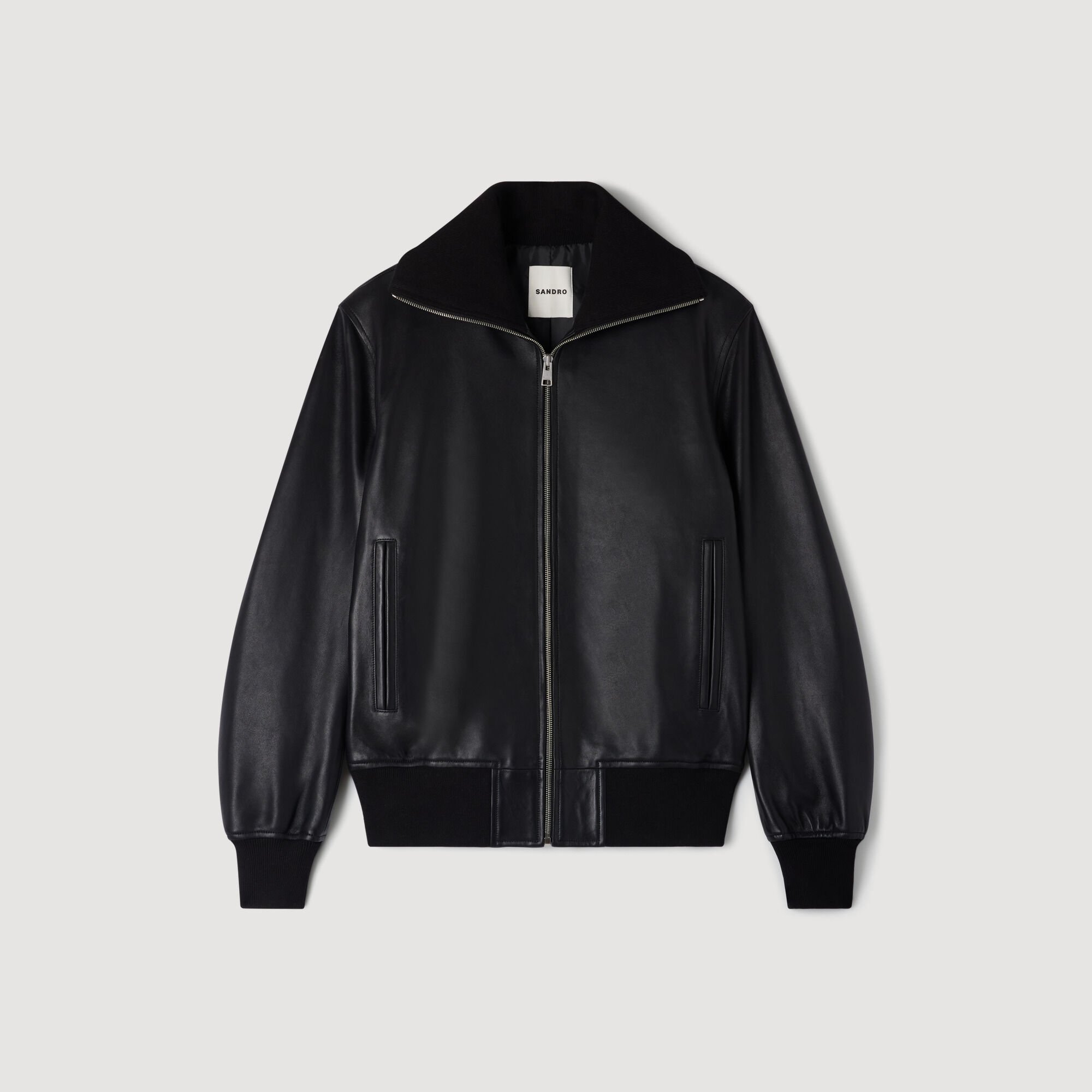 Zipped leather jacket