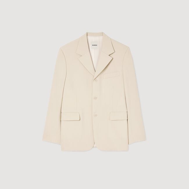 Oversized wool suit jacket