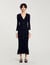 Two-tone knit maxi dress
