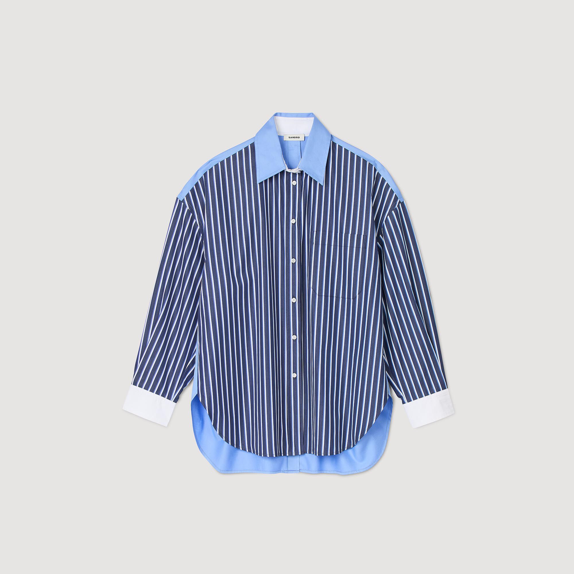 Striped shirt blue For Women | Sandro Paris