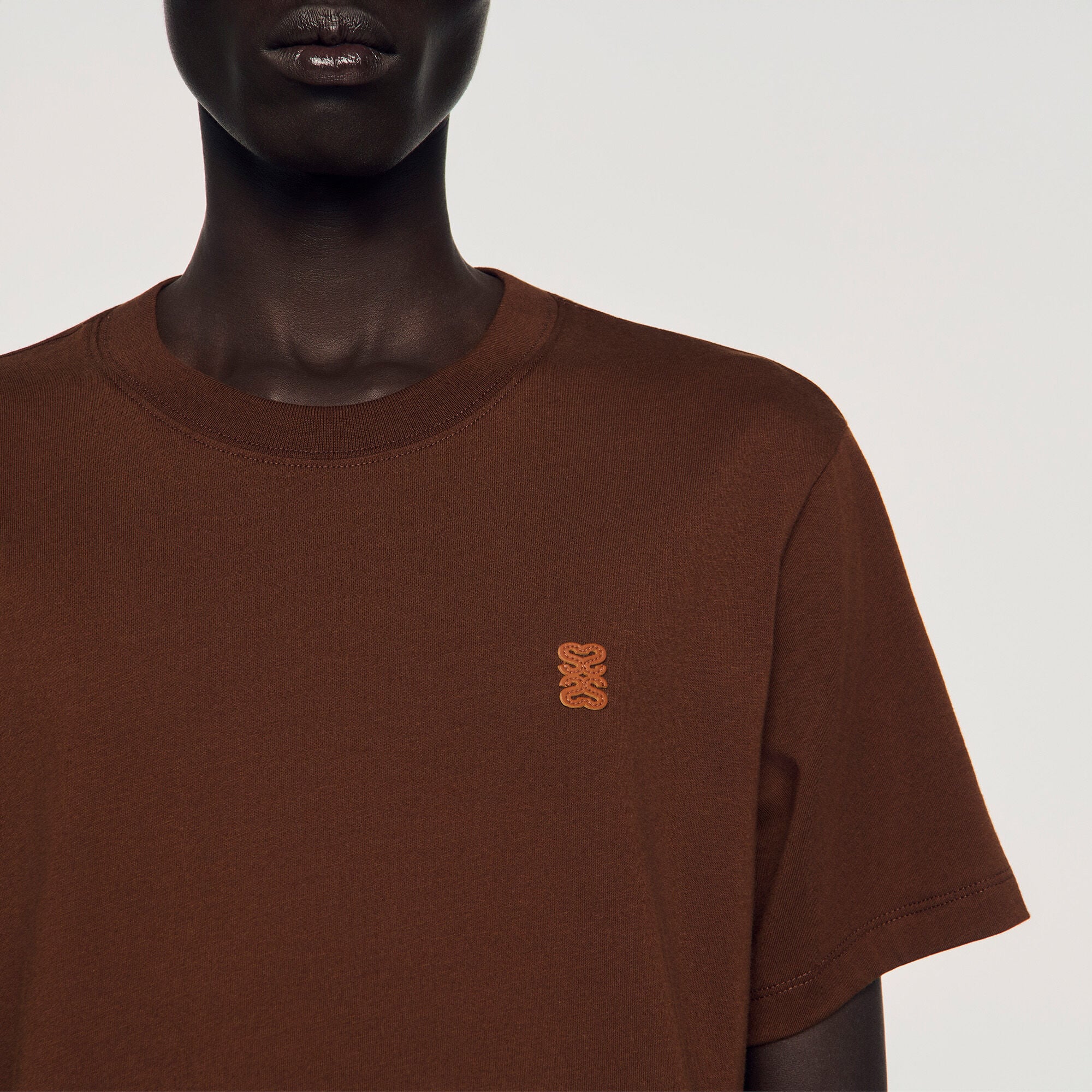 Leather logo T-shirt