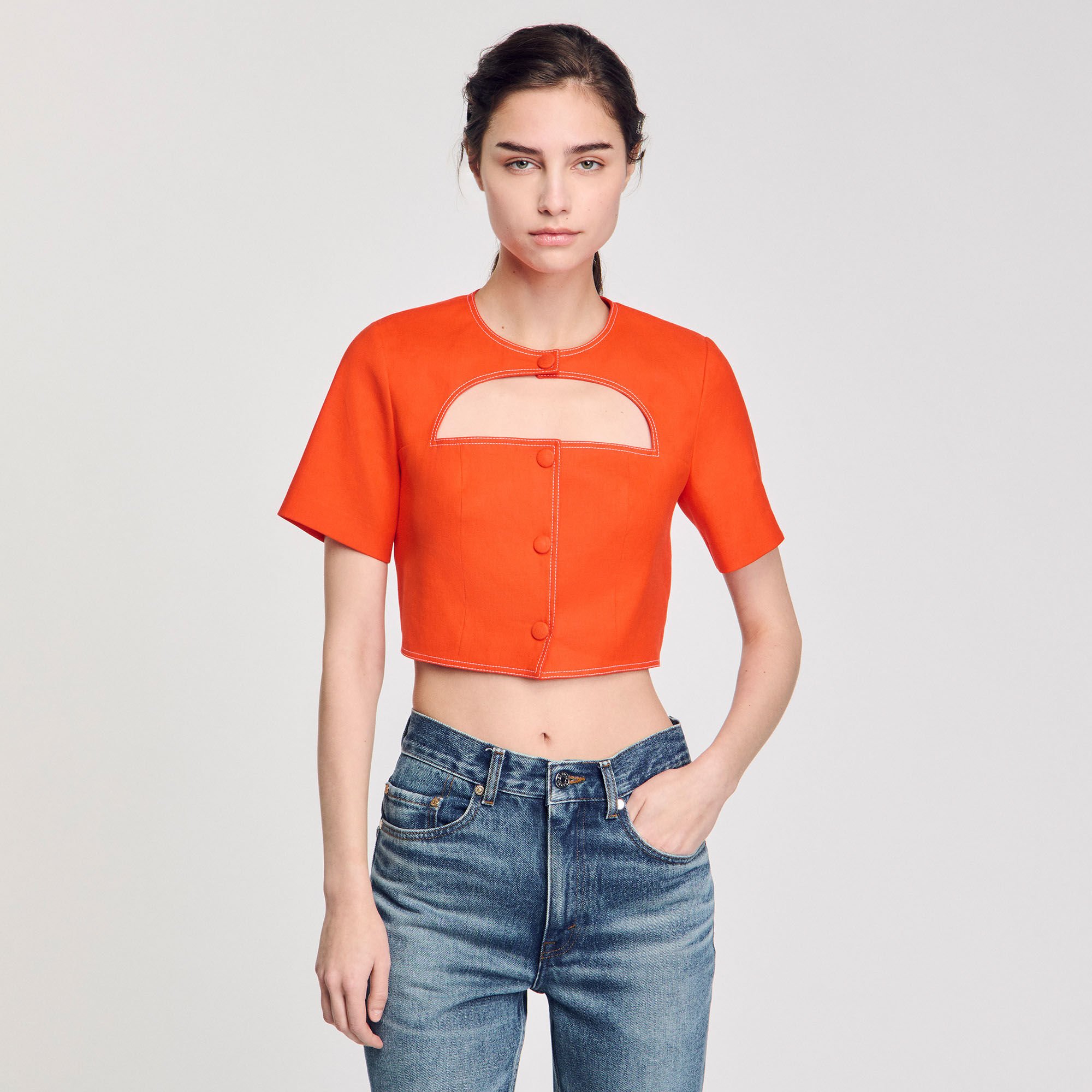 Crop top with cutout design