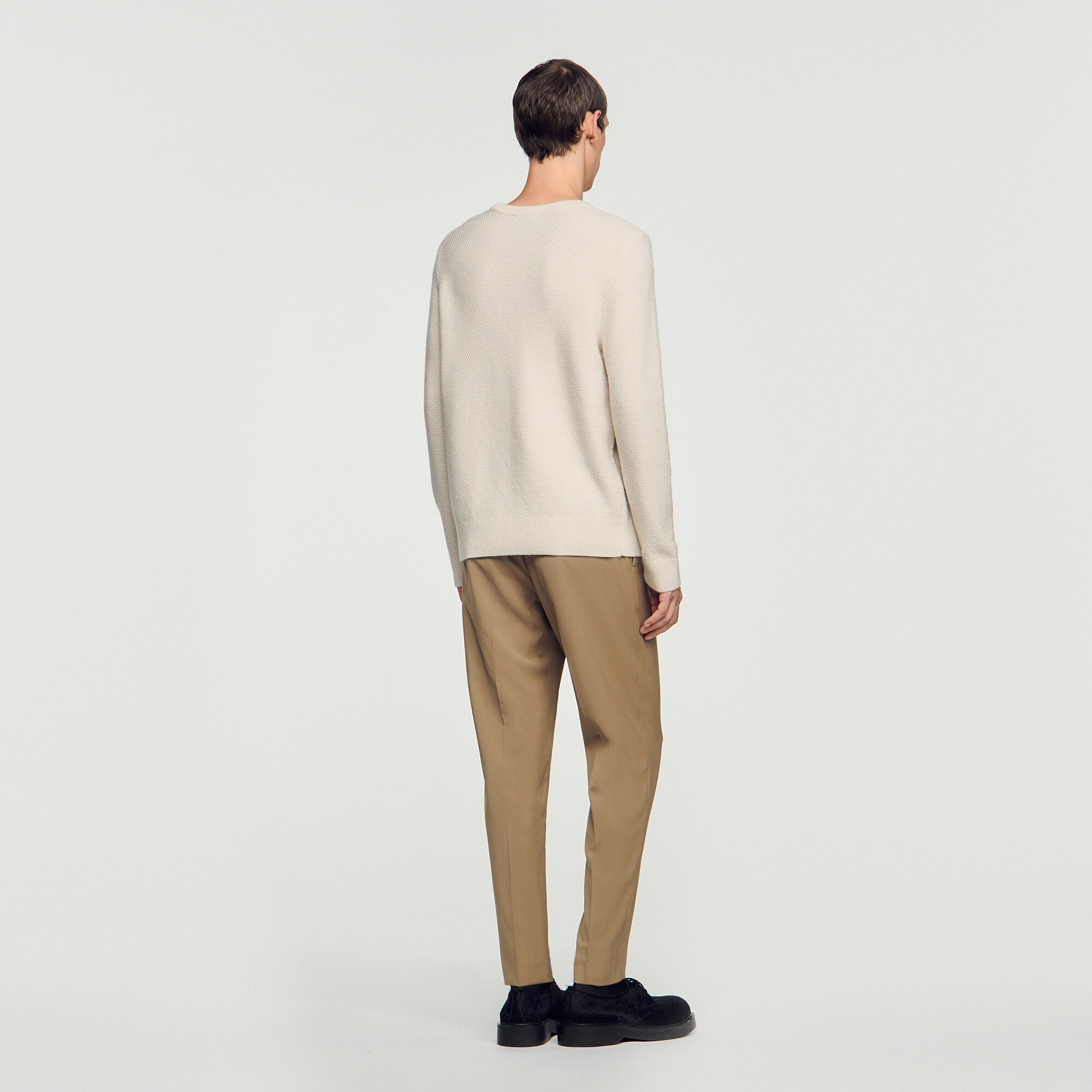Crew-neck sweater in seed stitch - Men | Sandro