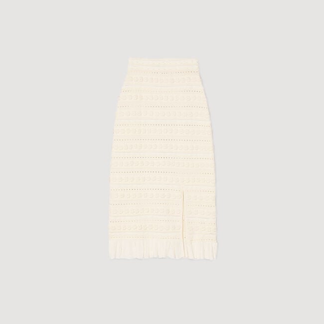 Long skirt with crochet detailing