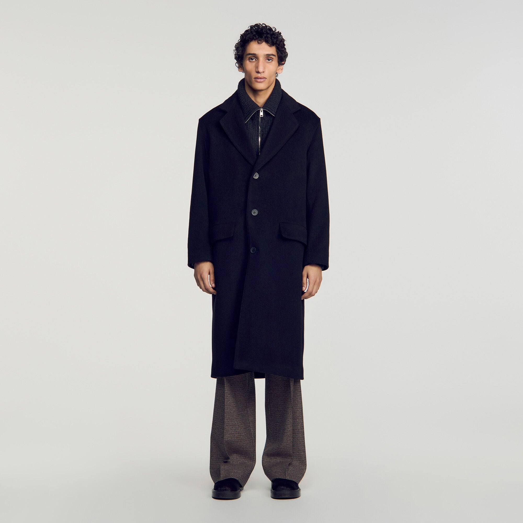 Long wool and cashmere coat - Men | Sandro