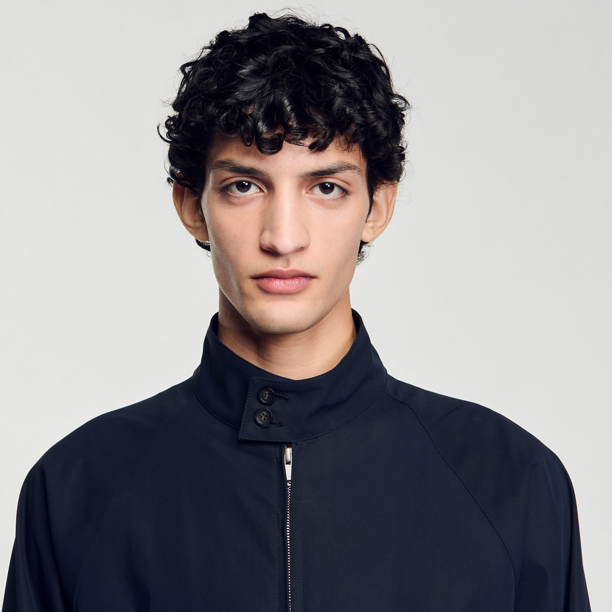 High-neck jacket blue for Men | Sandro Paris