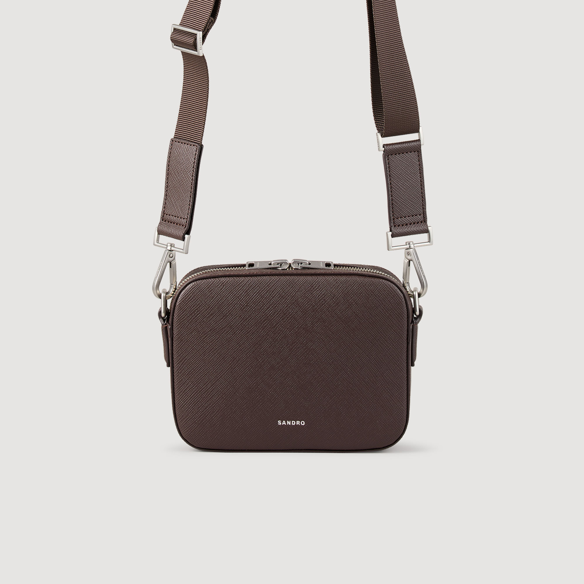 Small reconstituted leather bag brown for Men | Sandro Paris