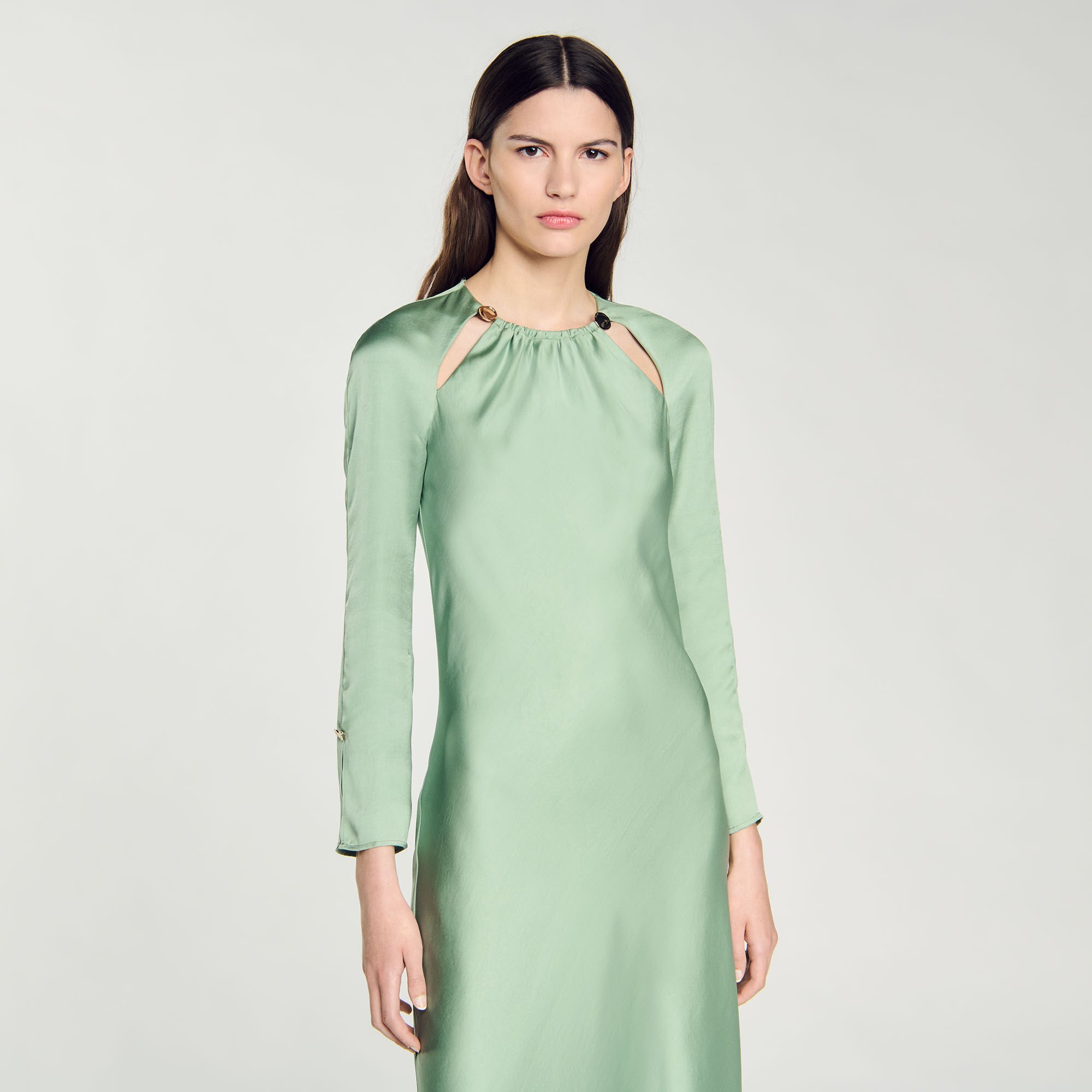 Long-sleeved maxi dress