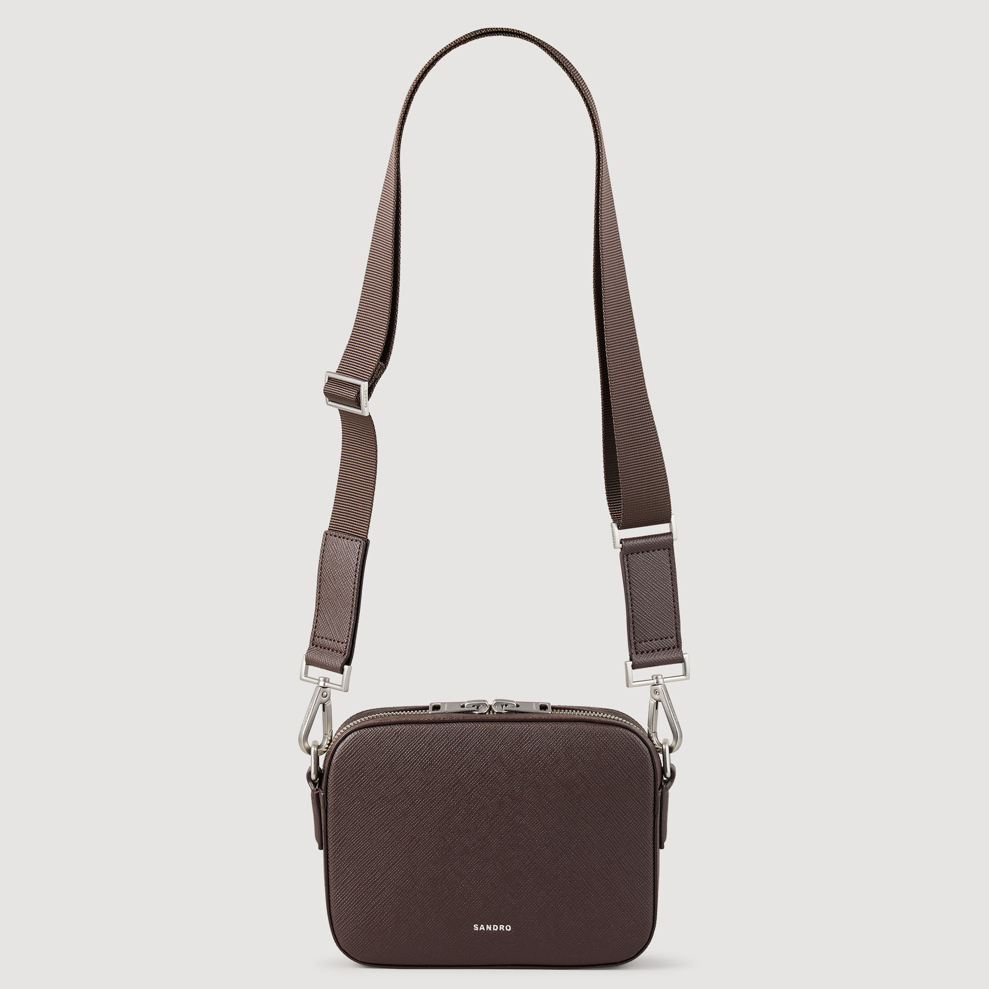 Small reconstituted leather bag brown for Men | Sandro Paris
