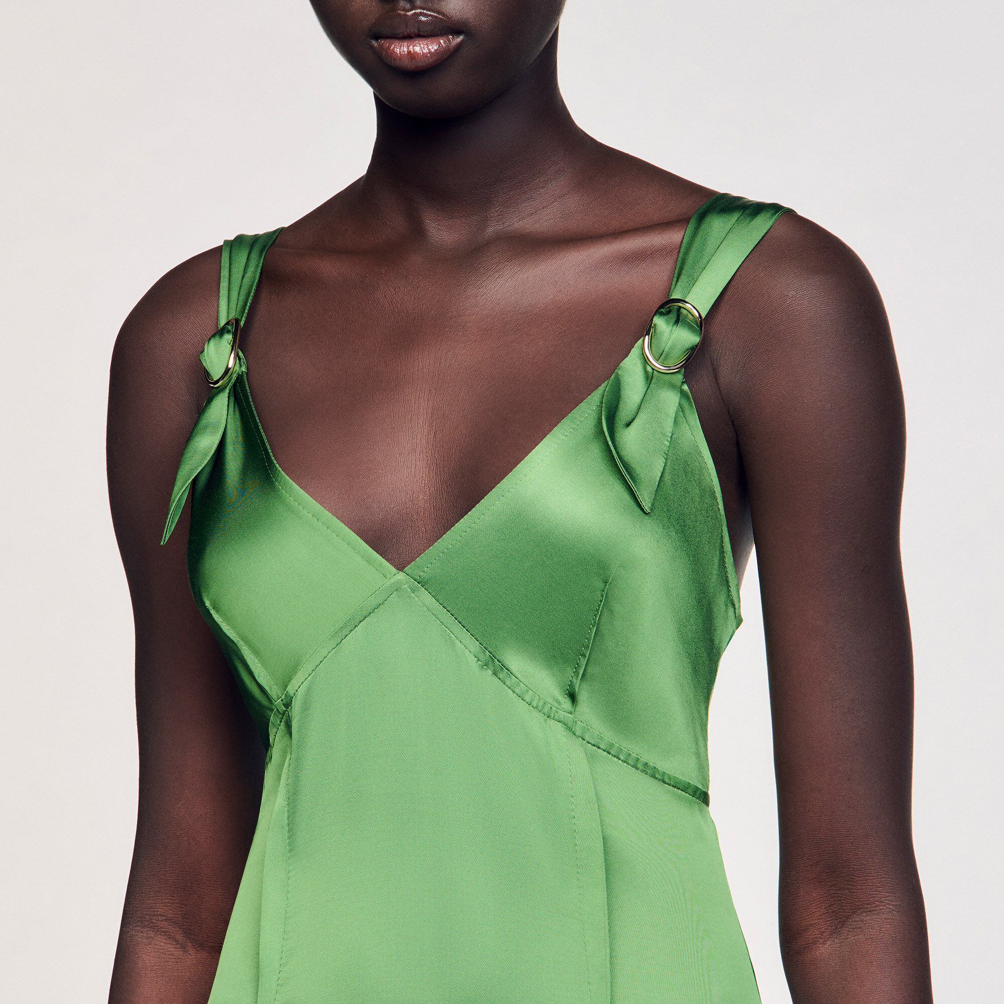 Fluid satin-effect dress