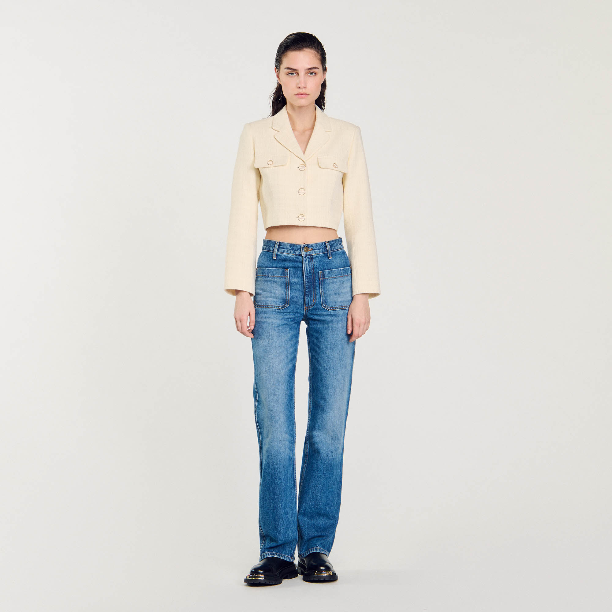 公式限定 福袋 - 公式通販オンラインショップ MADISON 美品 01 TWEED JACKET CROPPED BLUE ジャケット・アウター