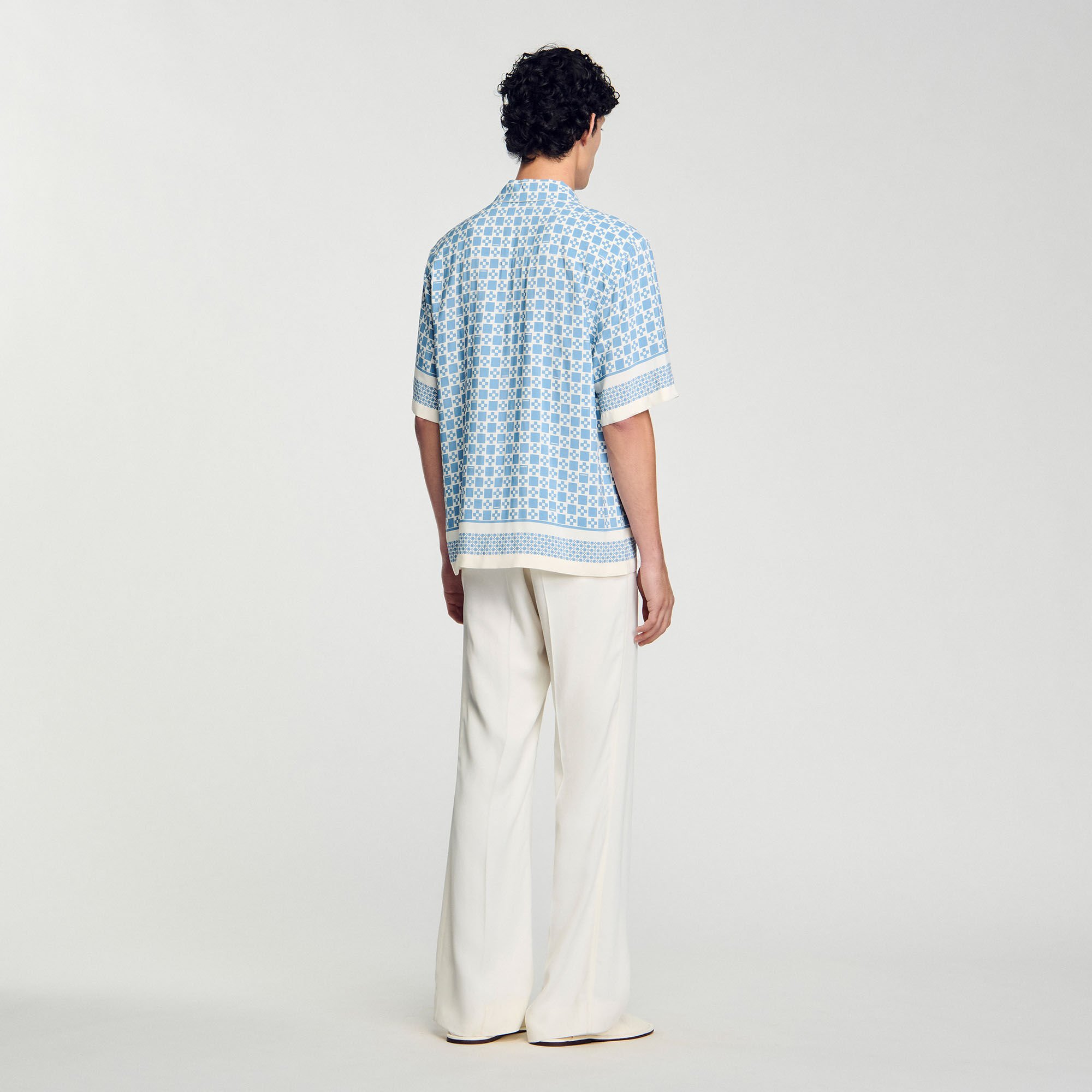 Square Cross motif flowing blouse
