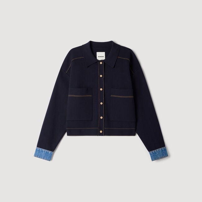 Jacket-effect cardigan