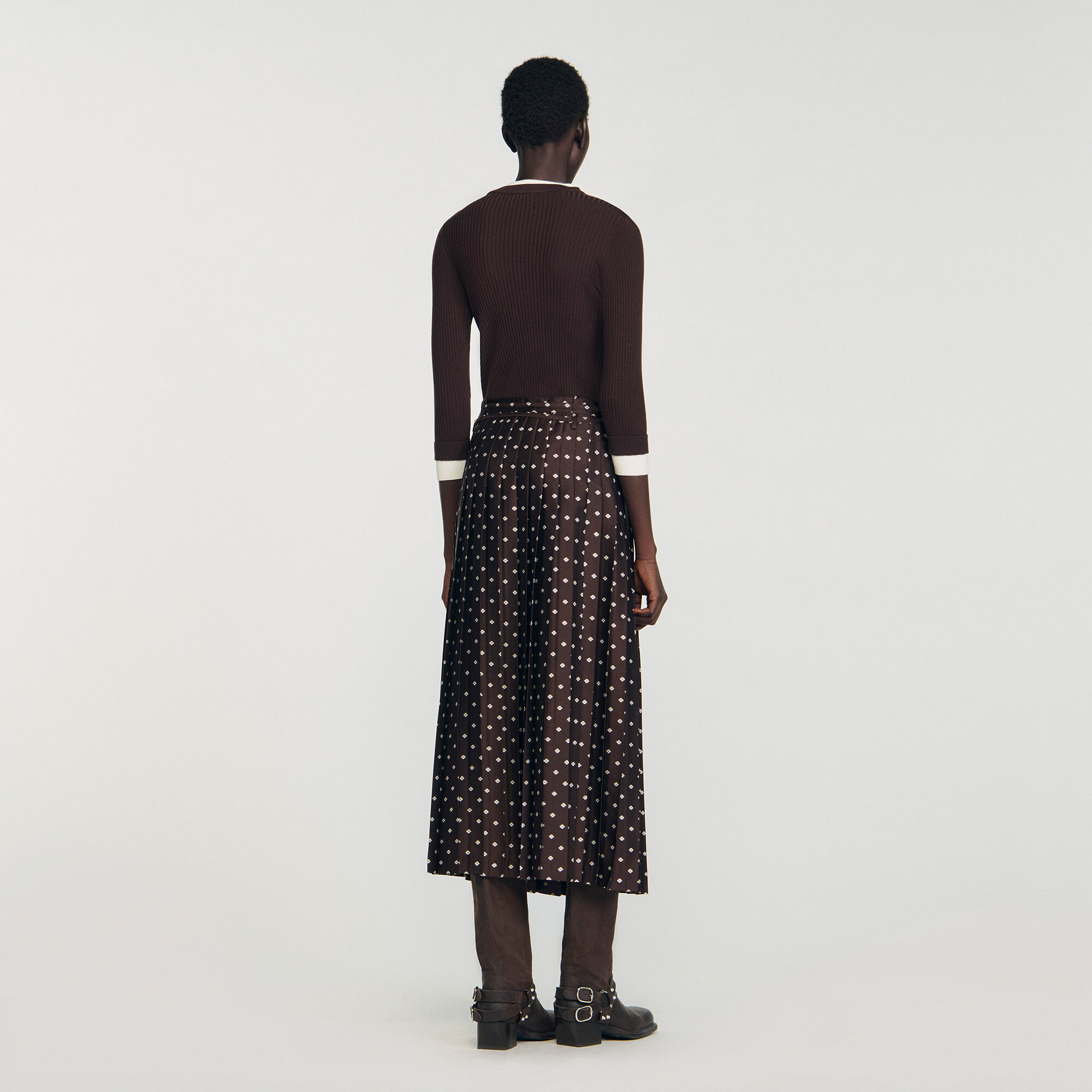 Scarf print midi skirt