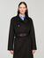 Long wool and leather coat