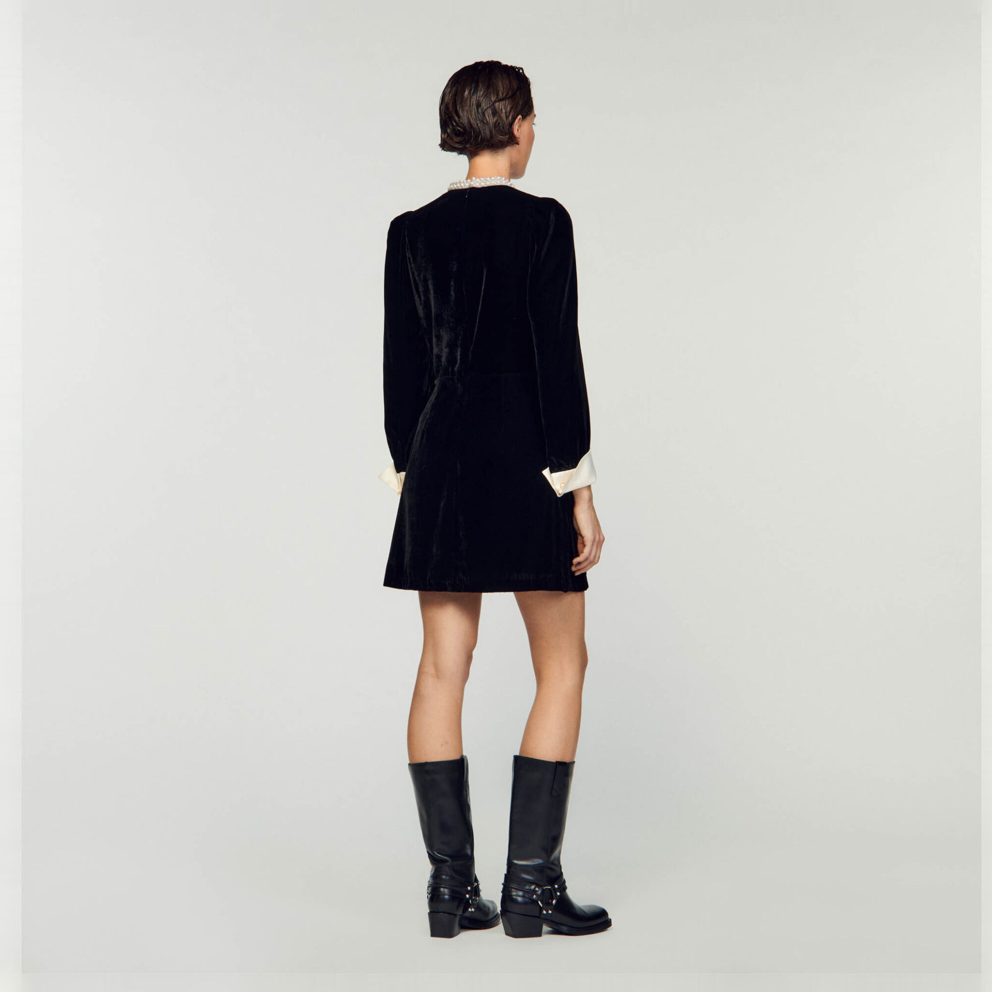 Short velvet dress