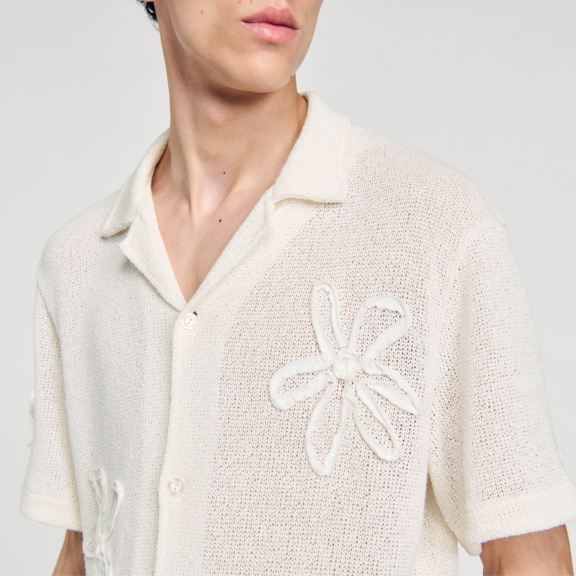 Floral knit shirt