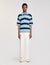 Striped knit polo shirt