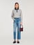 sweater with denim collar