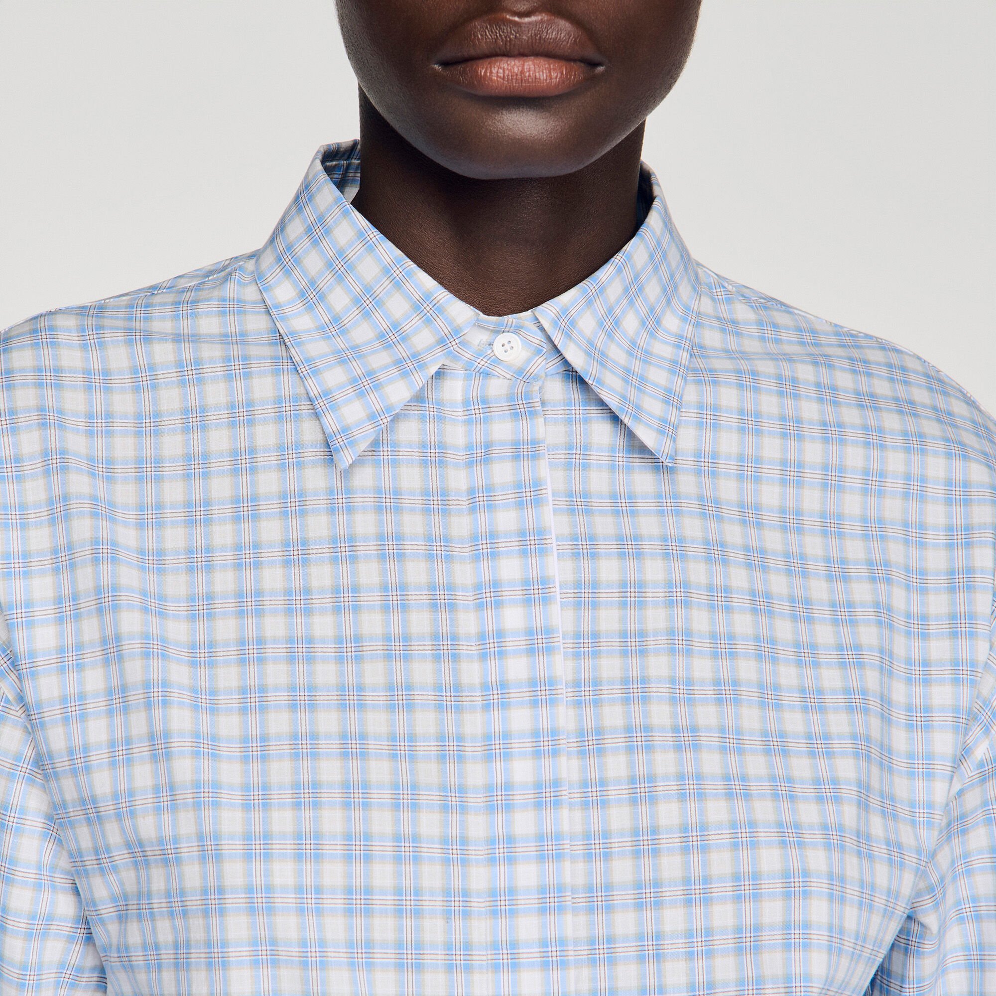 Cropped checked shirt