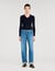 Cropped polo collar cardigan