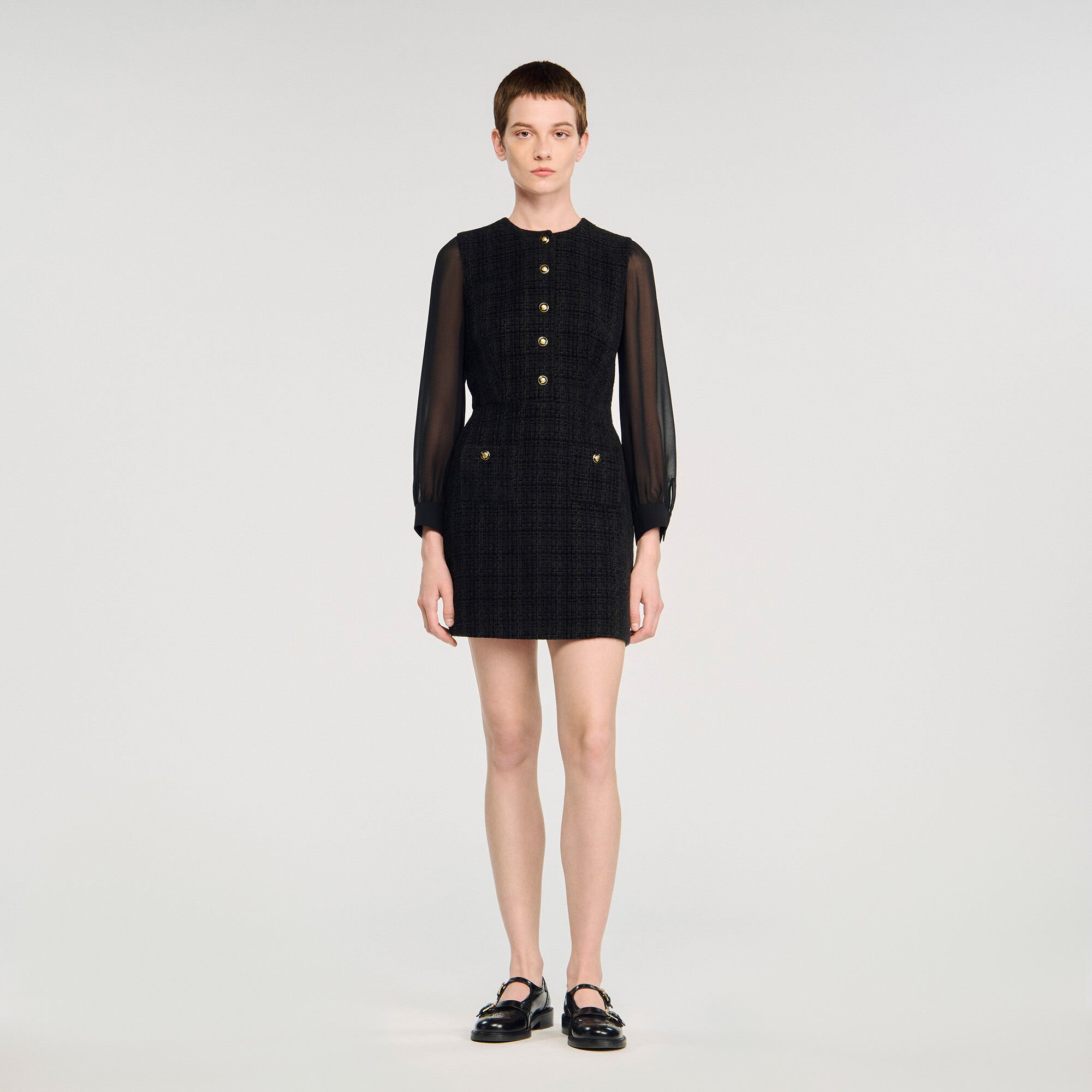 Long-sleeved mini dress